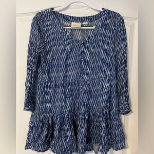 Maeve Blue and White Patterned Top